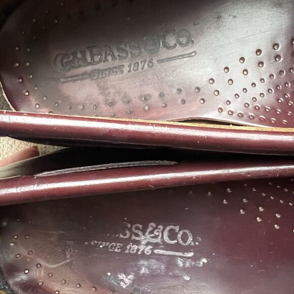 GH Bass & Co. Weejuns Layton Burgundy Leather Tassle Loafers Men’s Size 11 D - Picture 13 of 16